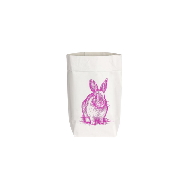 PaperBags "HASE SITZEND" (PINK - SMALL WEISS)