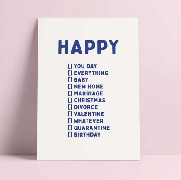 HAPPY BIRTHDAY "WAS AUCH IMMER" - POSTKARTE - Oh Happy Life