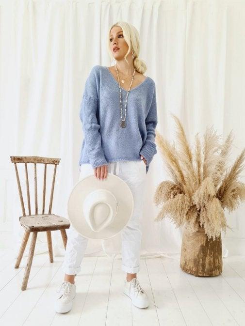 SWEETIE MOHAIR JUMPER - LIGHT BLUE (MOHAIR PULLOVER) - Oh Happy Life
