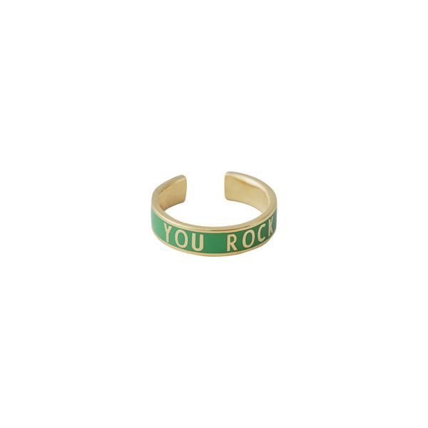 DESIGN LETTERS CANDY STATEMENT-RING (YOU ROCK/GRÜN)