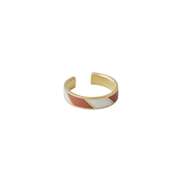 DESIGN LETTERS CANDY GESTREIFTER RING (ROT/WEISS)