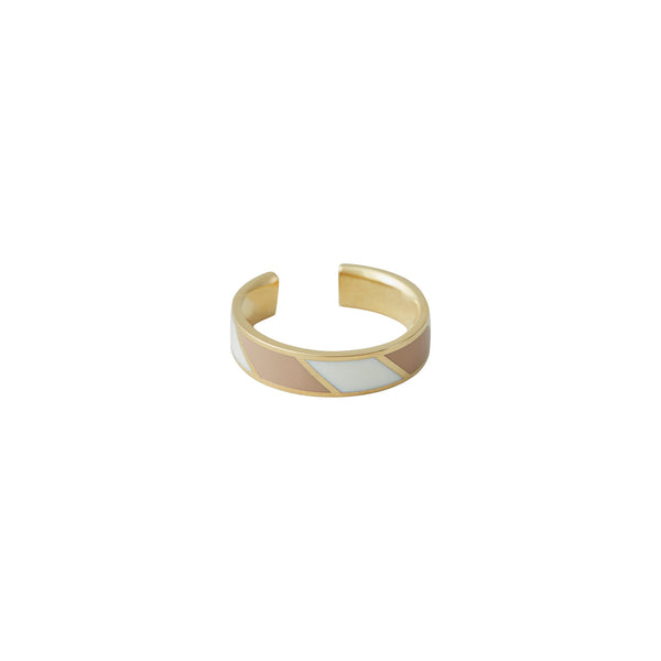 DESIGN LETTERS CANDY GESTREIFTER RING (BEIGE)