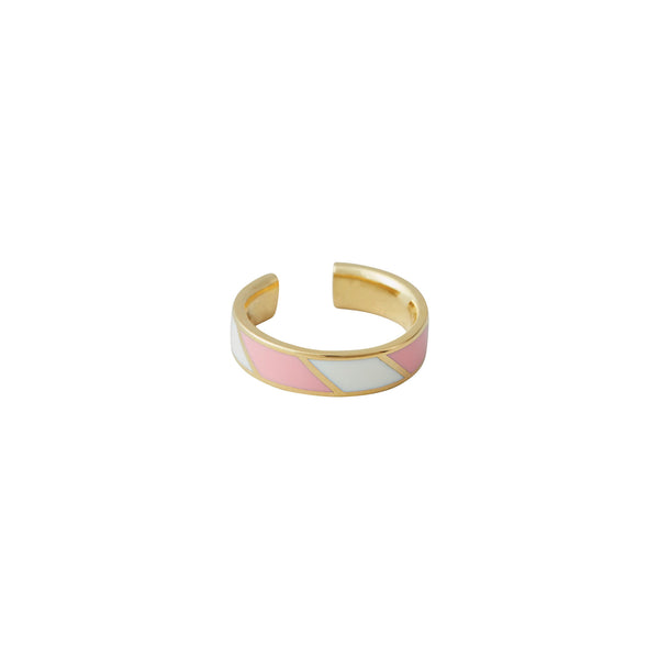 DESIGN LETTERS CANDY GESTREIFTER RING (PINK)