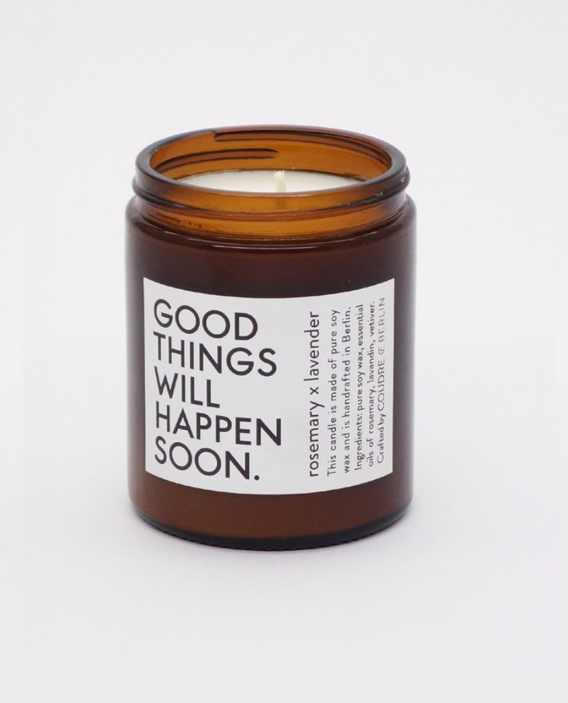 DUFTKERZE "GOOD THINGS WILL HAPPEN SOON" (Rosemary & Lavender)