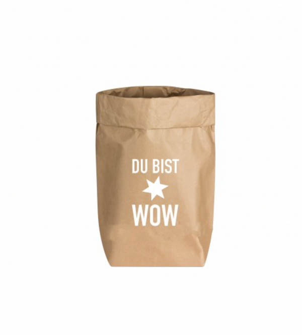 PaperBags "DU BIST WOW" (WEISS - SMALL NATUR)