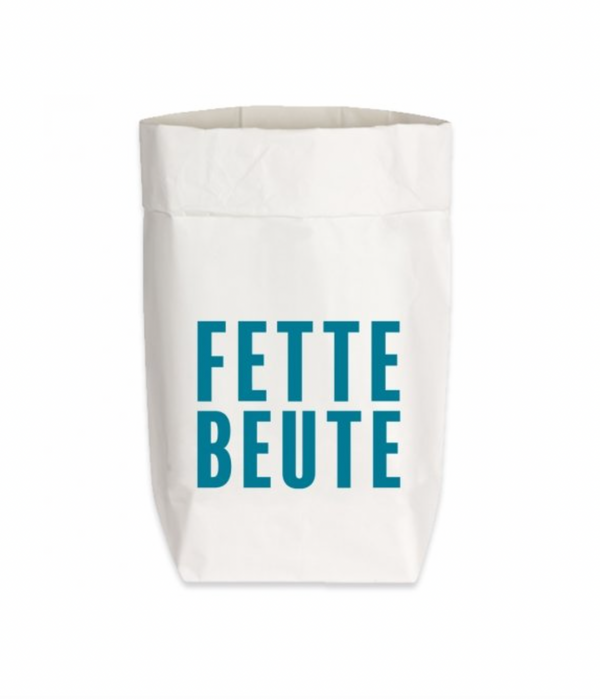 PaperBags "FETTE BEUTE" (TÜRKIS - SMALL WEISS)