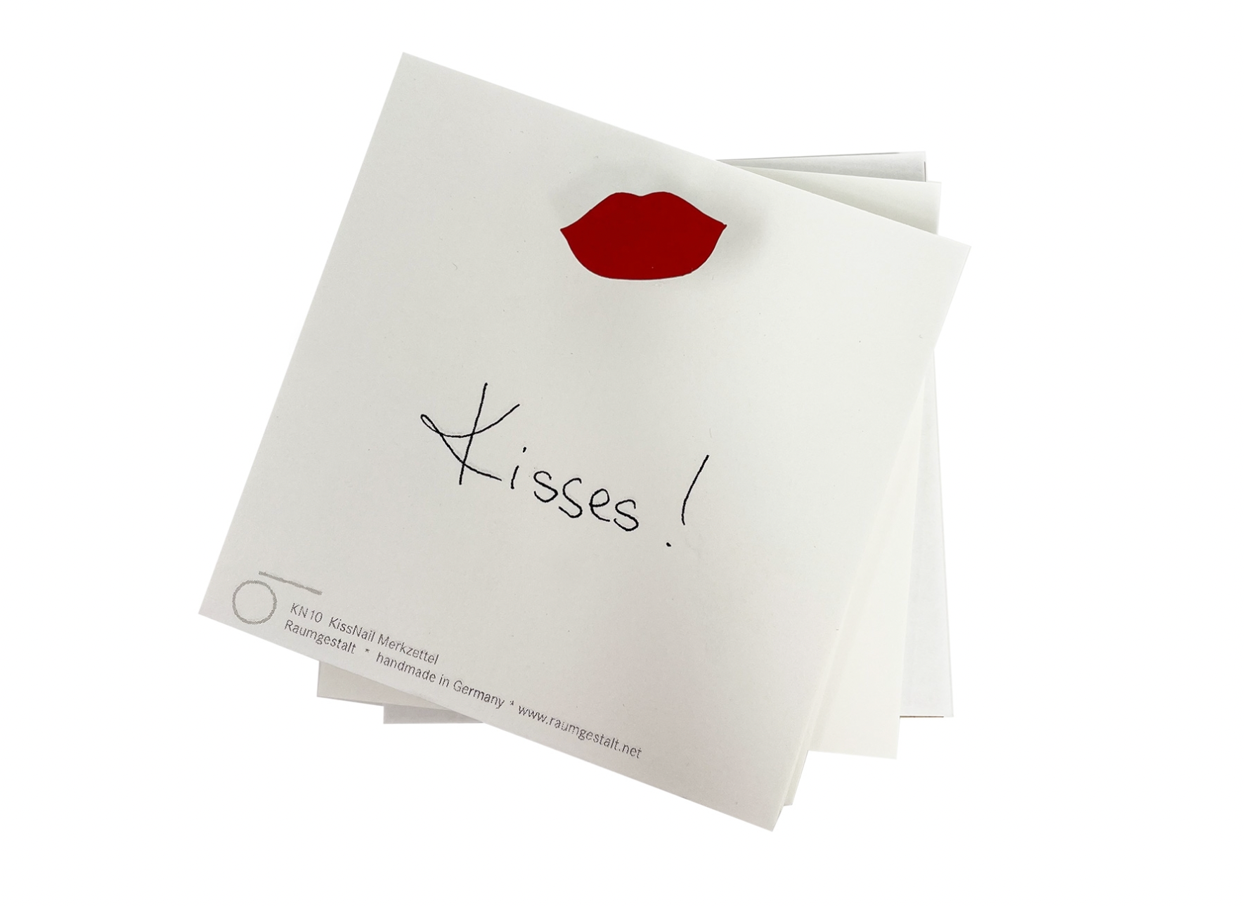 KISSES MERKZETTEL auf HOLZ mit GESCHENKBOX