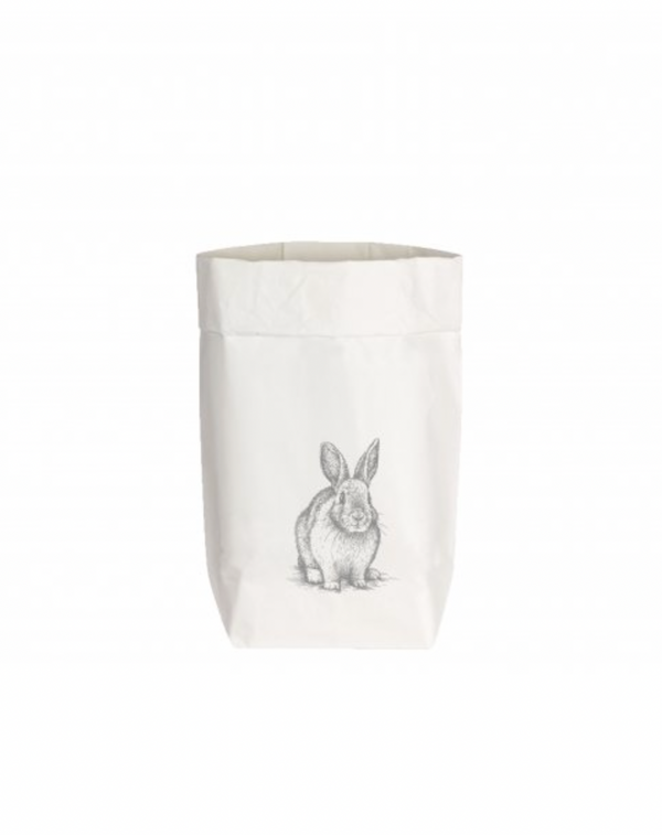 PaperBags "HASE SITZEND" (GRAU - SMALL WEISS)