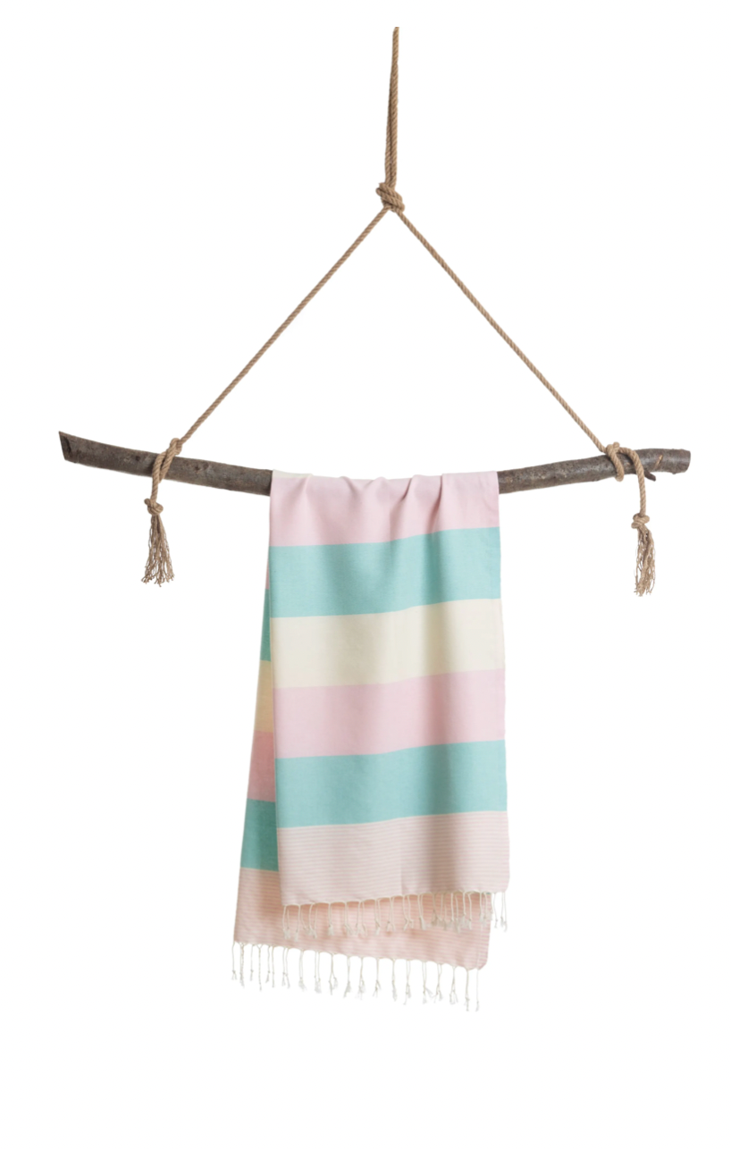 TOWEL TO GO HAMAMTUCH "PALERMO" HANDTUCH (Mint-Pink)